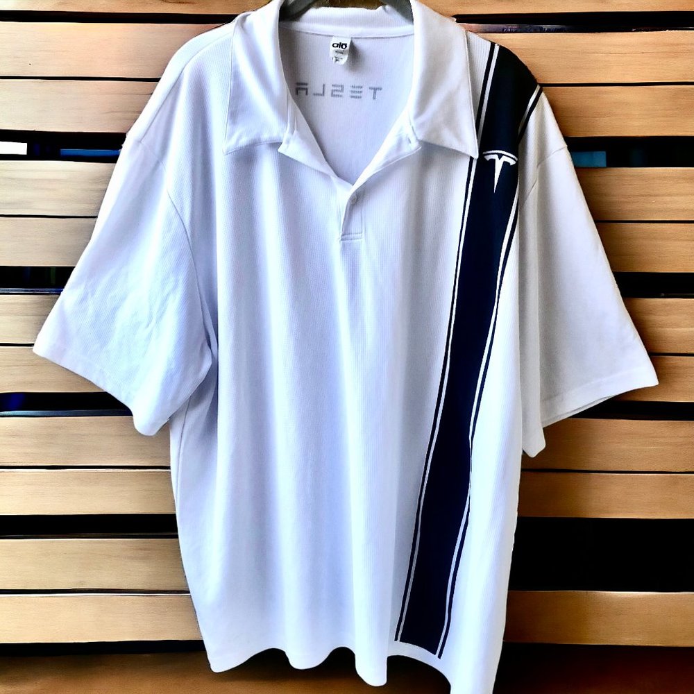 TESLA Polo Shirt White by Alo Breathable Mens 3XL